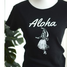 画像3: 半袖フラダンスTシャツ【 Hula Girl Mole (Black)】 (3)