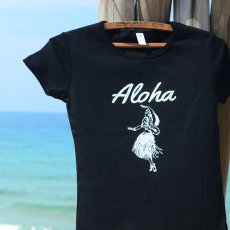 画像2: 半袖フラダンスTシャツ【 Hula Girl Mole (Black)】 (2)